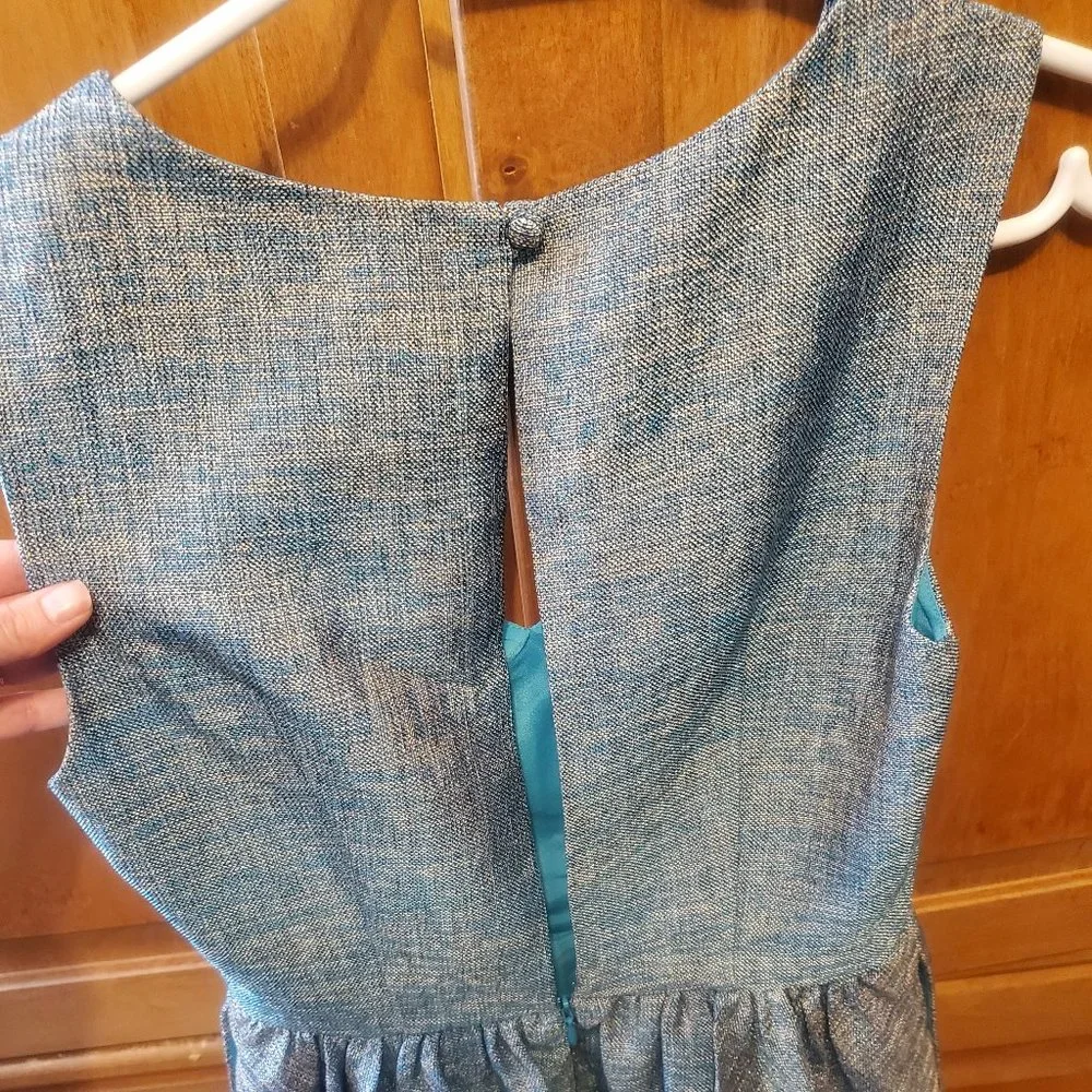 Short blue dress with POCKETS - Picture 6 of 16